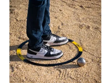 OBUT Cercle de pétanque pliantNoir/Jaune
