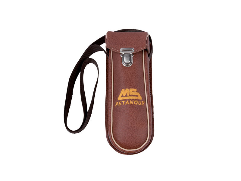 MS Estuche de cuero marrón 3 bolas