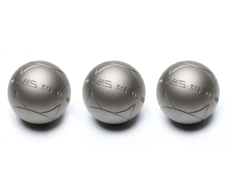 MS STRX set de 3 bolas de petanca de competicion acero inox