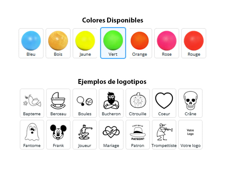 Colores e imágenes prediseñadas